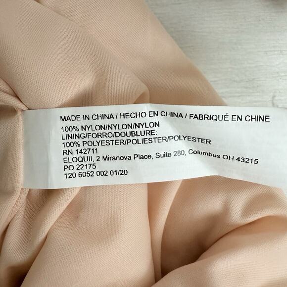 Eloquii Sequin Straight Pencil Skirt Plus Size 20 Peach Elastic Waist Party NEW - Picture 6 of 11